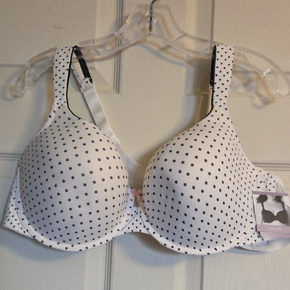Catherines Polka Dot Underwire Balconette Bra 48B NWT
